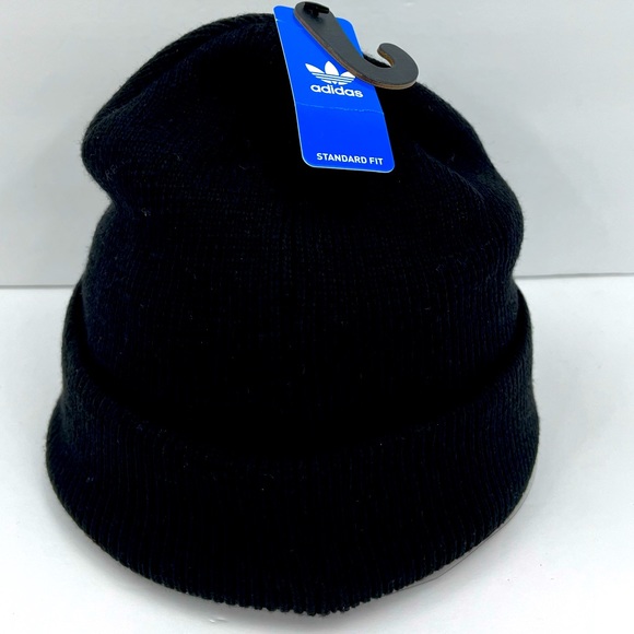 ADIDASđź’Ż BLACK STANDARD FIT BEANIE HAT, ONE SIZE, GOLD LOGO EMBROIDERED, UNISEX - Picture 3 of 13